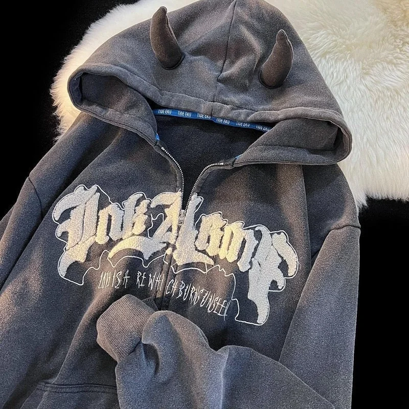 Carefree Style DressBetty - Vintage Angel Embroidery Ears Hoodie