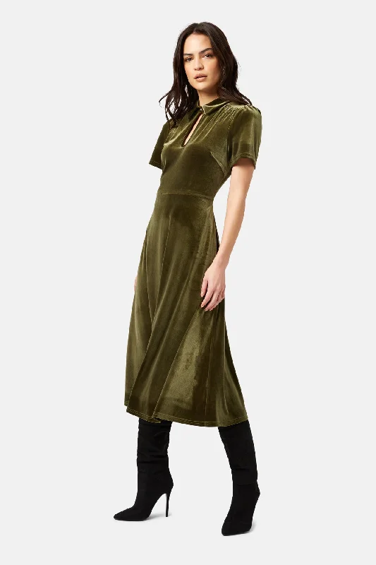 College Style Never Say Goodbye Peep Midi Dress