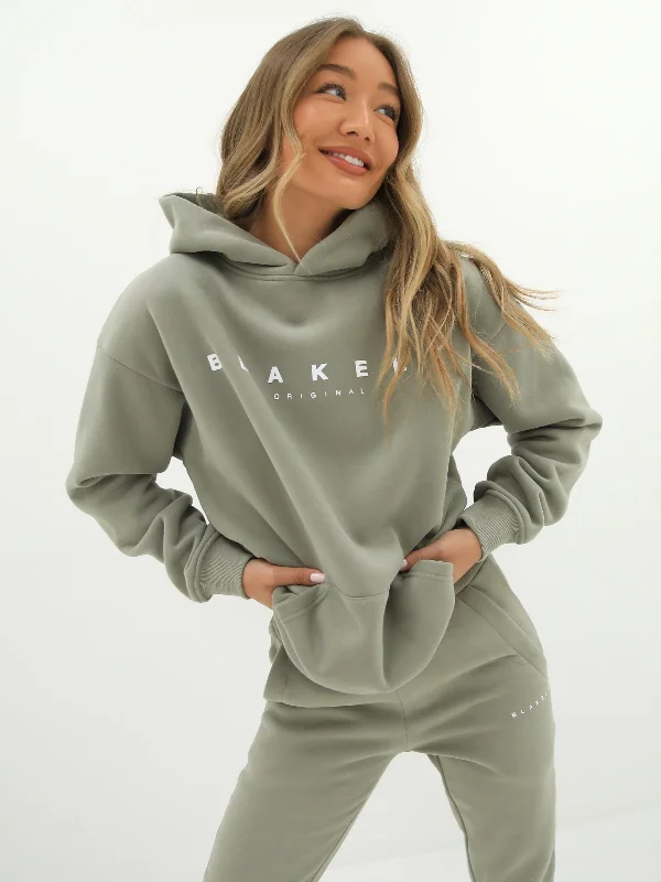 Denim Design Composure Oversized Hoodie - Olive