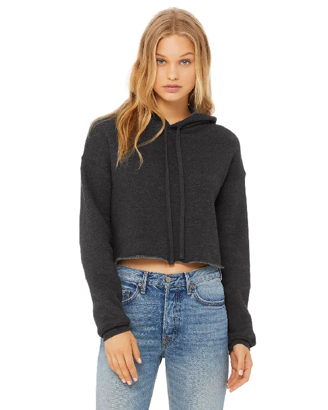 Simple Solid Color Bella + Canvas B7502 Ladies' Cropped Fleece Hoodie