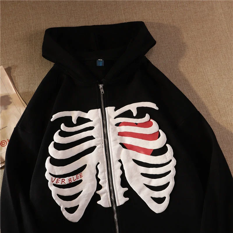 Bright Colors DressBetty - Gothic Skeleton Print Hoodies