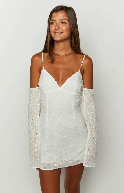 High-end Fabrics Miami White Mini Dress
