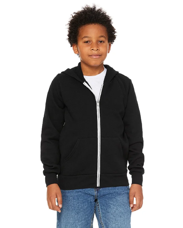 Versatile Items Bella + Canvas 3739Y Youth Sponge Fleece Full-Zip Hooded Sweatshirt