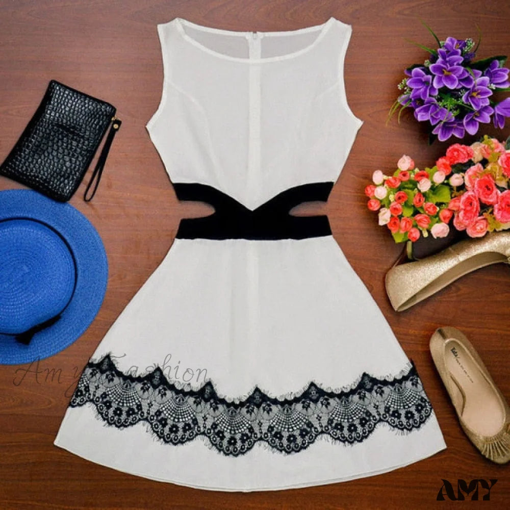 Customized Version Amy Fashion - Ladies Sexy Sleeveless Slim Fit Mini Short Dress
