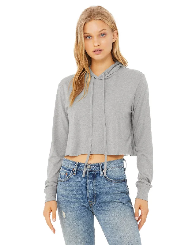Elegant Tailoring Bella + Canvas 8512 Ladies' Cropped Long Sleeve Hoodie T-Shirt