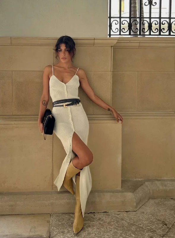 Free And Casual Casa Midi Dress Cream