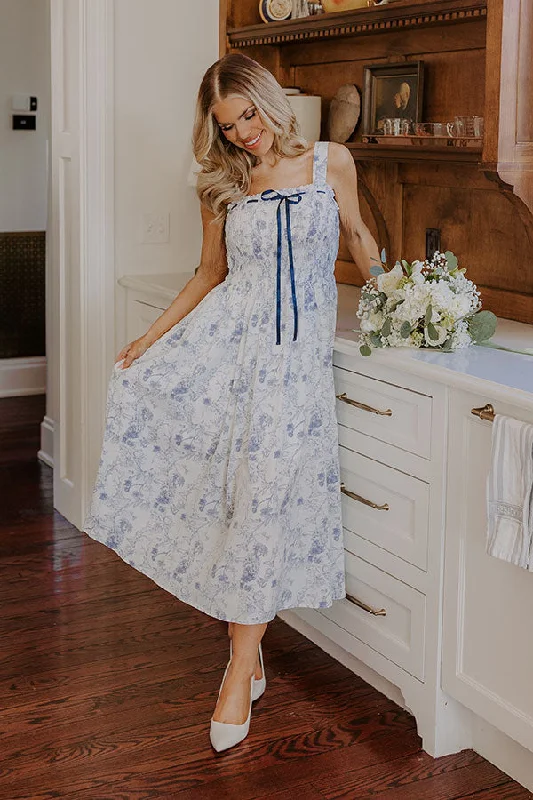 Double-sided Wear Chateau Charm Floral Midi