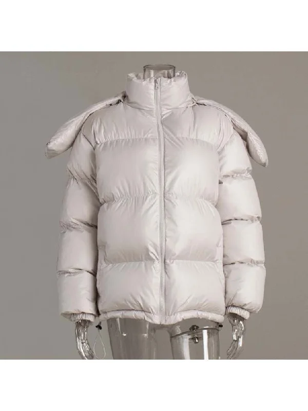 High-quality Fabrics Pure Color Quilted Hooded Winter Puffer Down Coats
