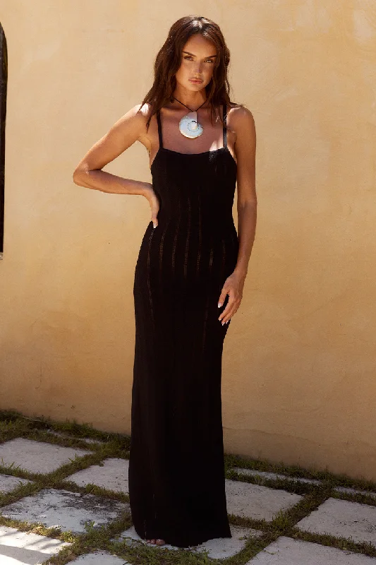 French Retro ALBIE MAXI DRESS - BLACK