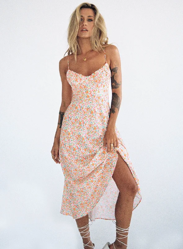 Single-shoulder Neck Design Amara Midi Dress Multi