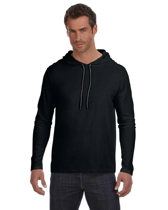 Mid-length Style Anvil 987AN Adult Lightweight Long-Sleeve Hooded T-Shirt