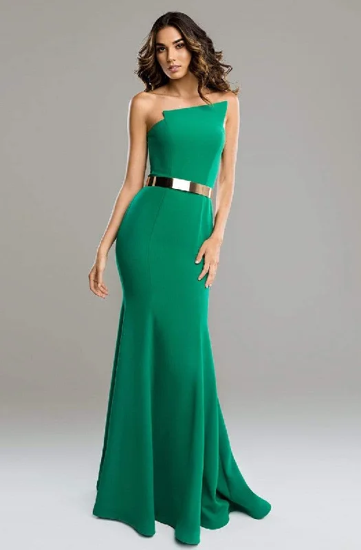 Dessert Matching Nicole Bakti - 489 Strapless Asymmetric Neckline Mermaid Gown