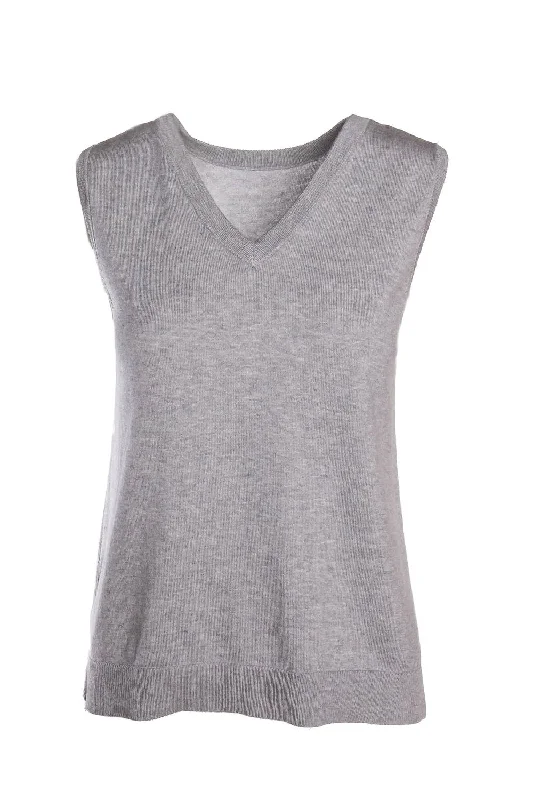 Comfortable And Simple Cotton & Cashmere Reversible Sleeveless Top