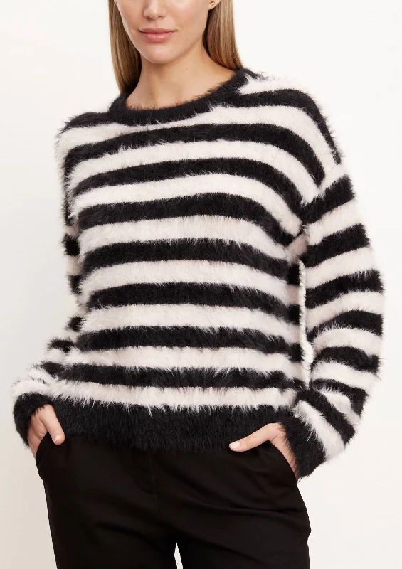 British casual Crew Striped Sweater In Black/blush