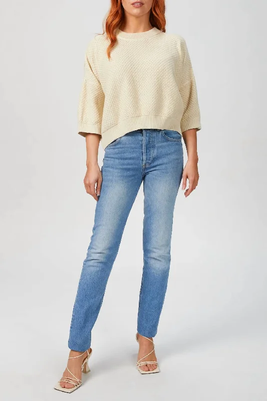 Fresh And Natural Cropped Jumper In Ivory