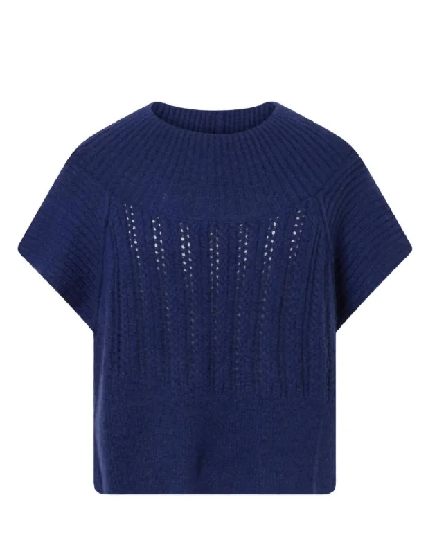 Luxury Temperament Debardeur Sweater In Navy