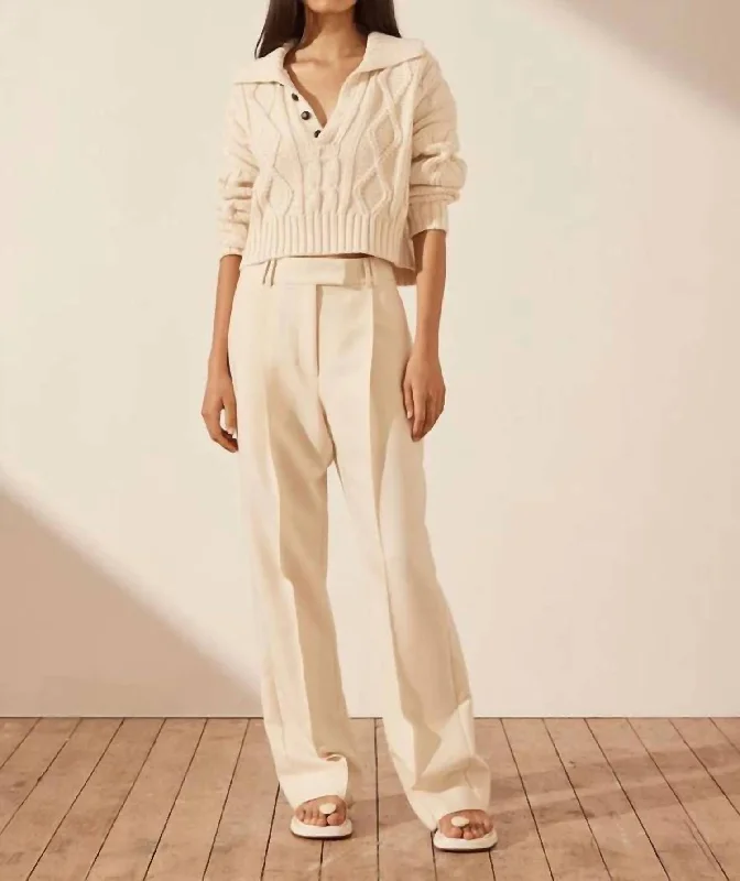 Design Perception Mercure Button Up Cable Jumper In White