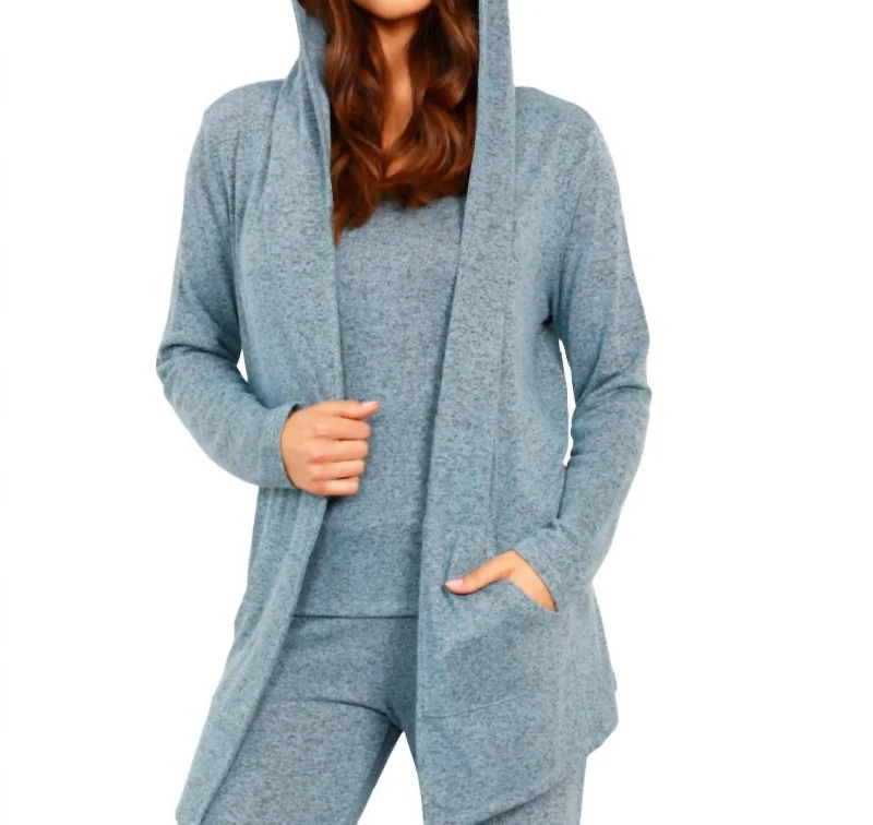 Body Design Open Hoodie Duster In Wind