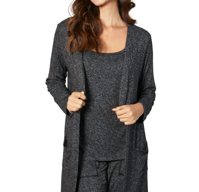 Sports Cool Pocket Duster Cardigan In Steel
