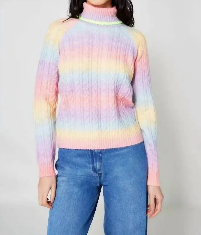 End Of The Year Rainbow Sweater In Pastel