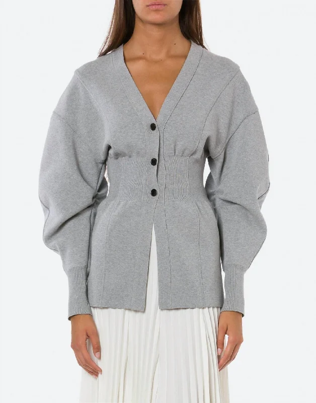 Elegant And Elegant Stretch Viscose Cardigan In Grey