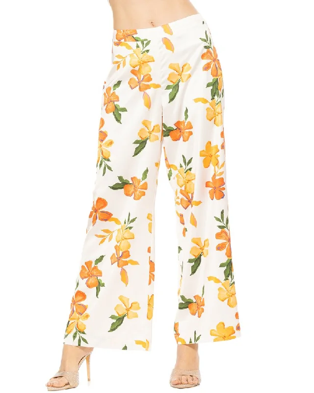 Simple Solid Color Alexia Admor Cerise Wide Leg Pants