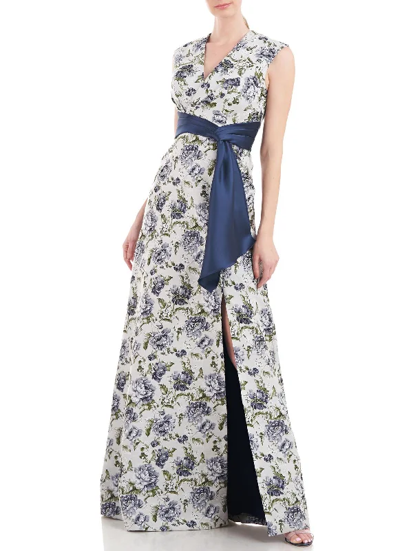 Cute Style Ansley Womens Floral Pleated Evening Dress