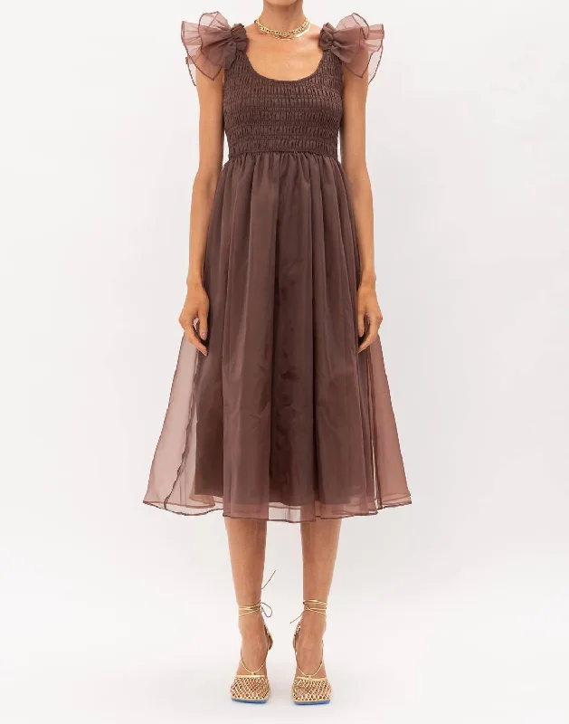 Diamond Series Aurora Midi Dress in Brown