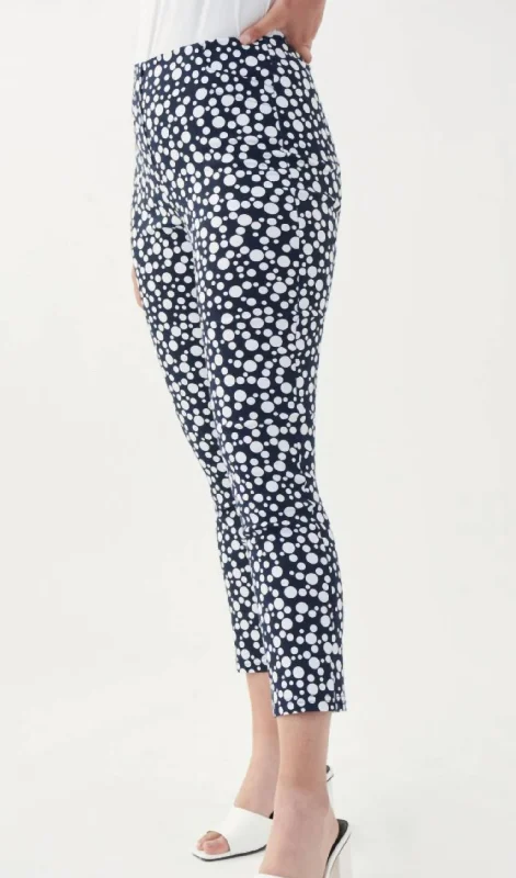 Body Design Black Print Pants In Navy White