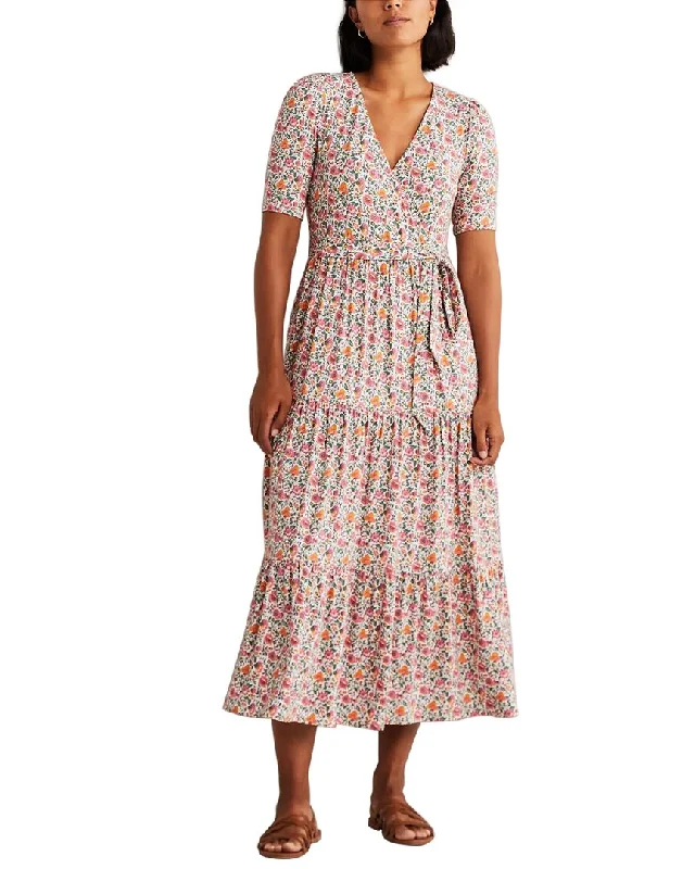 Beautiful Romance Boden Tiered Wrap Jersey Maxi Dress