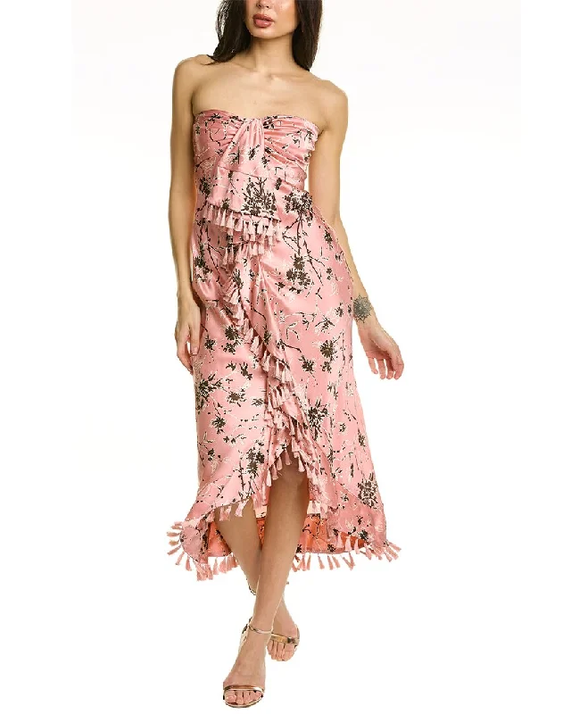 Girl Style Cinq à Sept Wildflower Elise Silk Midi Dress