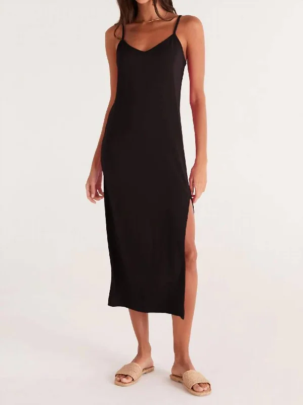 Comfortable down Cora Midi Dress In Black
