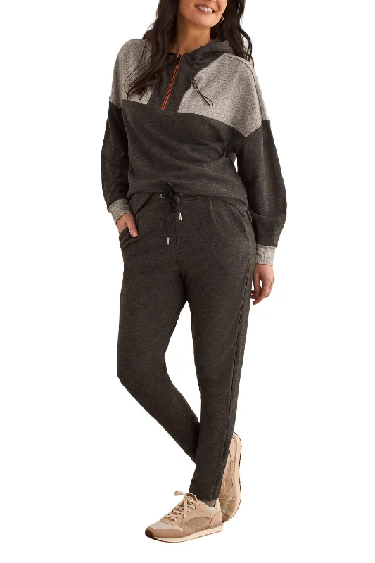 Slim Fit Drawstring Jogger In Charcoal