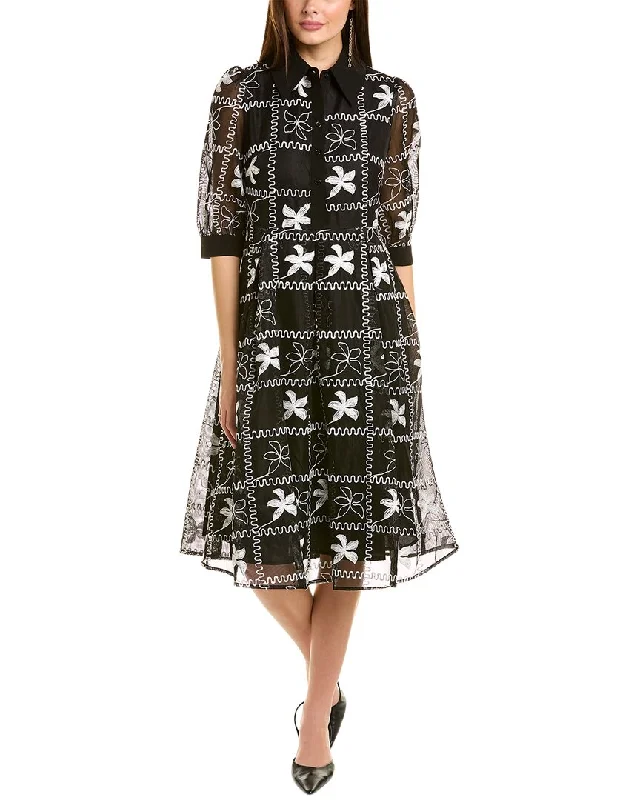 Noble And Elegant Gracia Embroidered Mesh A-Line Dress