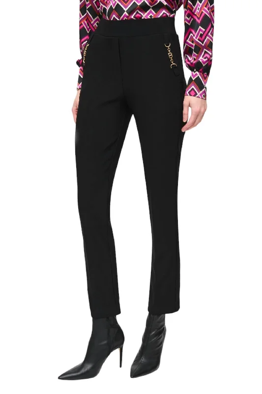 Classic Retro High-Rise Chain Pant In Black