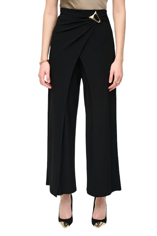 Low-key Luxury High-Rise Wrap Trouser In Black