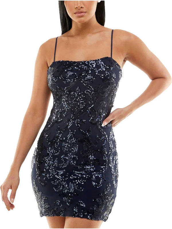Celebrity Style Juniors Womens Sequined Mini Bodycon Dress