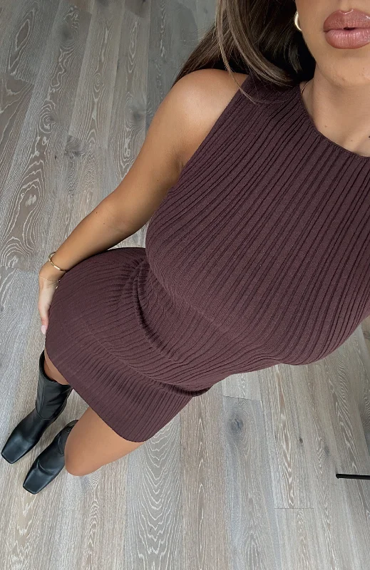 Nightclub Style Let's Stay Up Mini Dress Chocolate