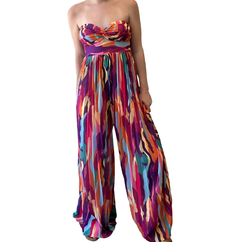 High-end Design New Water Color Jumpsuit In Multi Color