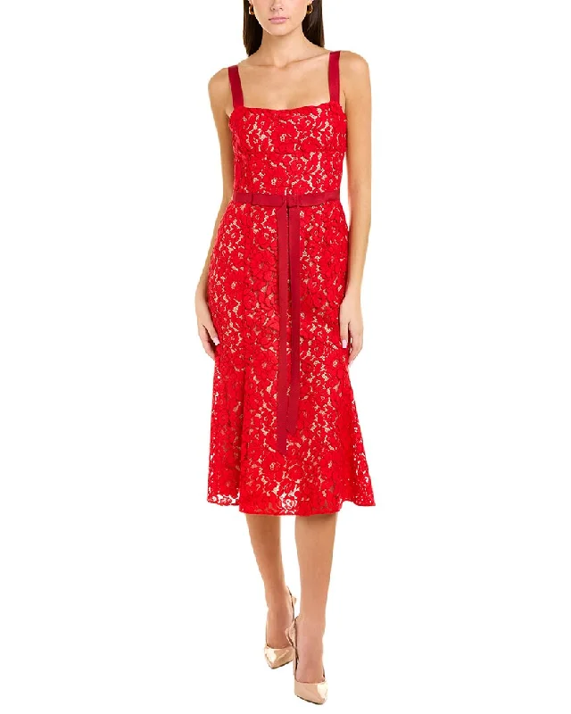 Casual Style Oscar de la Renta Lace Midi Dress