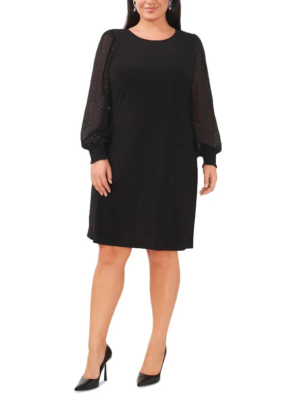Versatile Items Plus Womens Illusion Knee Shift Dress