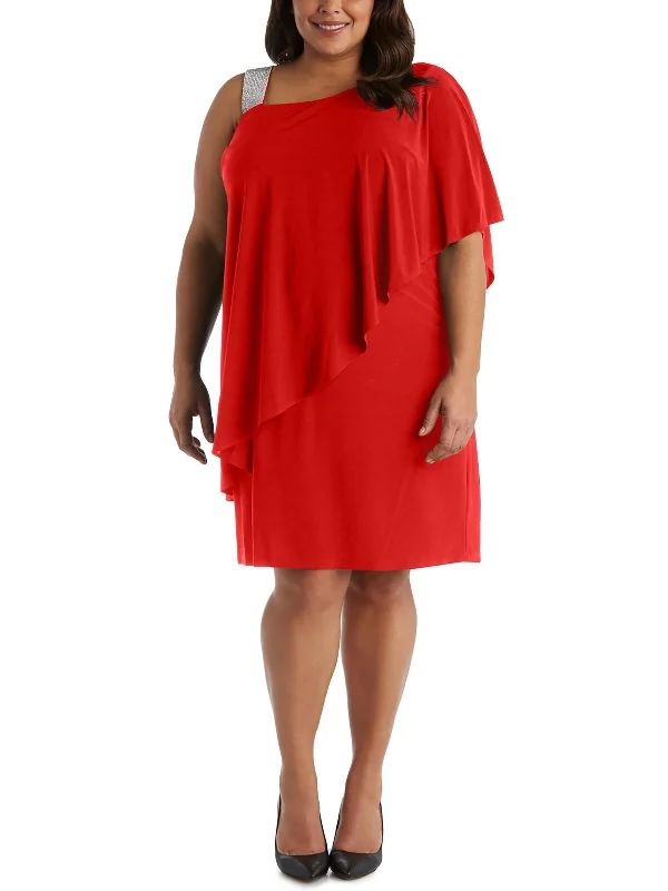 Carefree Plus Womens Knit Embellished Cocktail and Party Dress