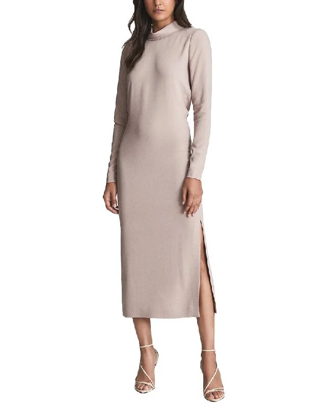 Sports Design Reiss Martha High Neck Plain Midi Dress