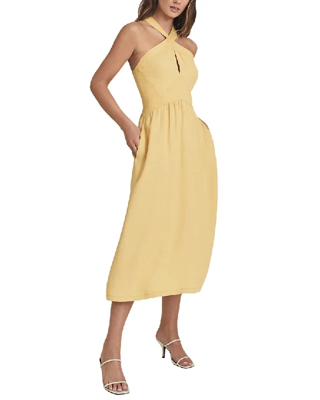 Romantic And Fresh Reiss Orla Halter Midi Dress