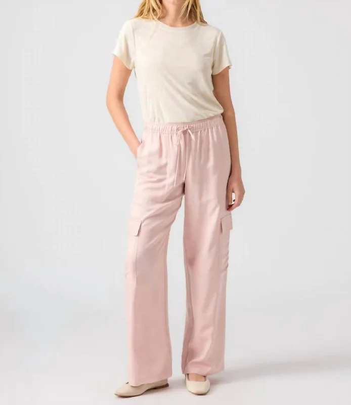 Wearable At Home Or Out Sapir Cargo Pants In Powder Pink