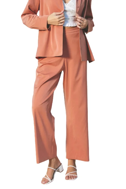 Classic Satin Pant In Sienna