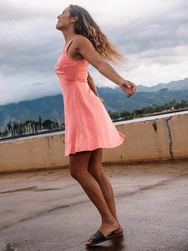 Ethnic Style Swingin Summer Dress - Electric Coral