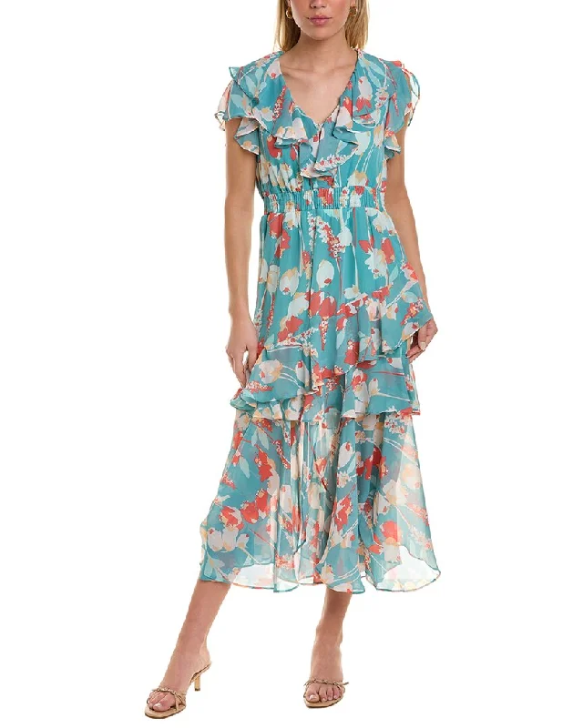 High-end Design Taylor Ruffle Midi Dress