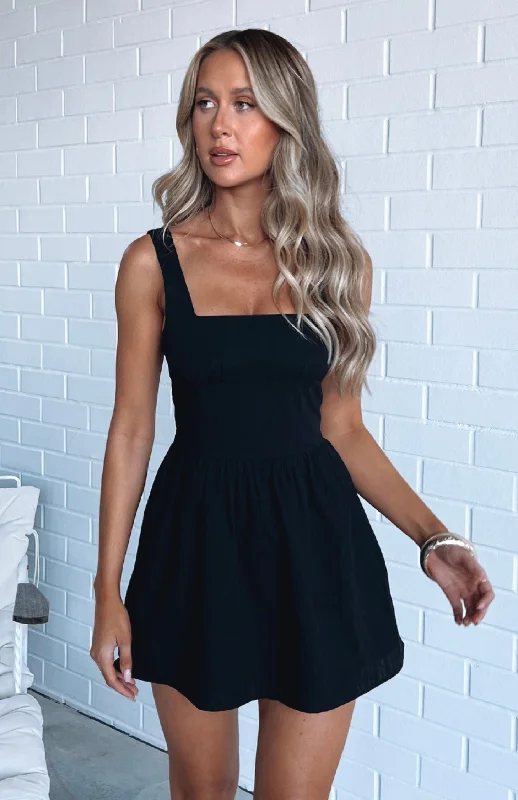 Hooded design Trending Now Mini Dress Black