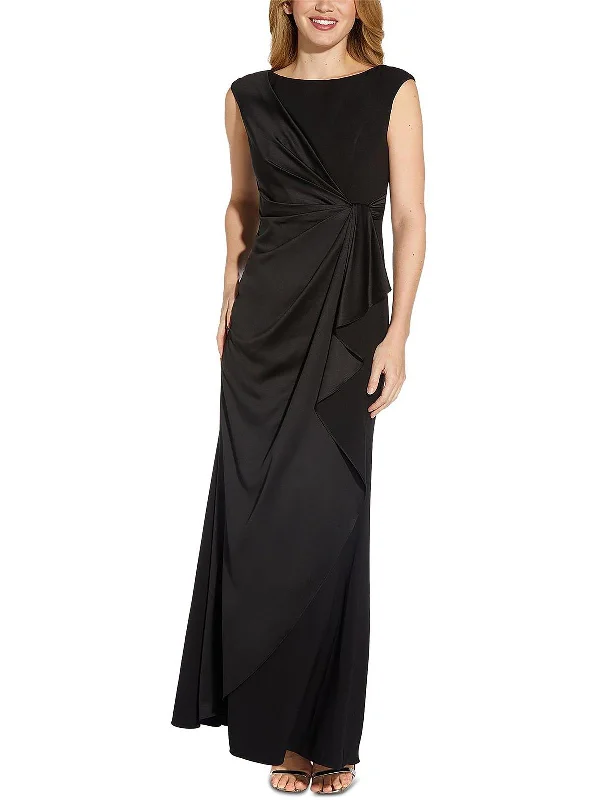 Designer Style Womens Drapey Maxi Evening Dress